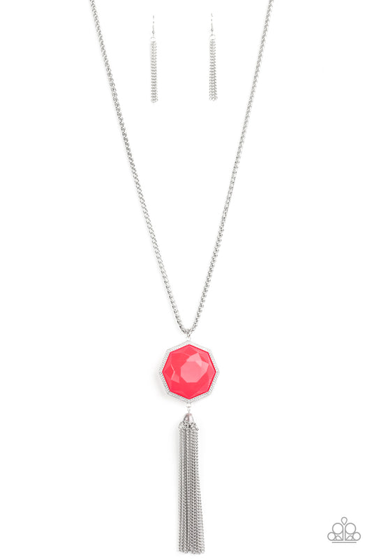 Prismatically Polygon Pink Necklace Paparazzi Jewelry online. Ships Free! #P2ST-PKXX-060XX