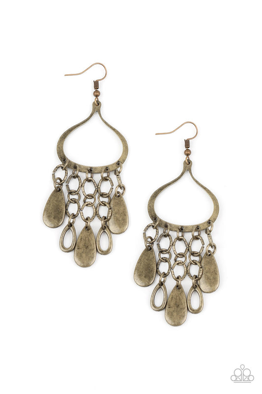 Paparazzi Lure Away Brass Earrings. Subscribe and Save! #P5IN-BRXX-035XX