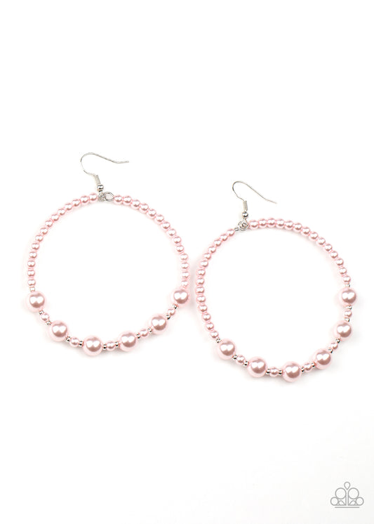 Boss Posh - Pink Hoop Earrings Paparazzi Accessories $5 Jewelry online. Subscribe & Save!
