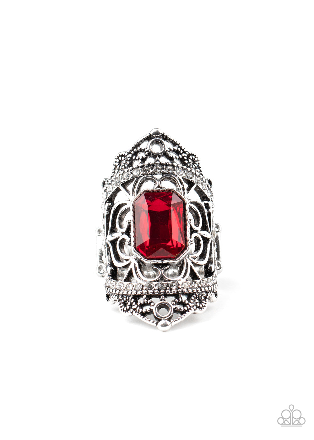 Paparazzi Undefinable Dazzle Red Ring. Life of the Party Ring. Vintage. Get Free Shipping