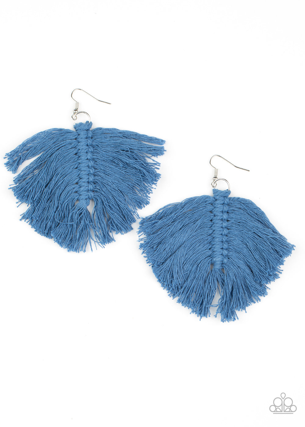 Paparazzi Macrame Mamba - Blue Tassel Earrings online at AainaasTreasureBox #P5SE-BLXX-240XX