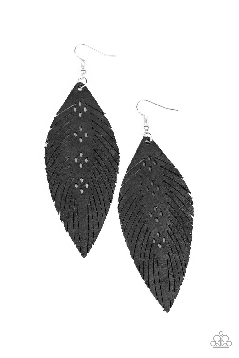 Wherever The Wind Takes Me Black Earrings Paparazzi Accessories. Subscribe & Save. Leather Earrings