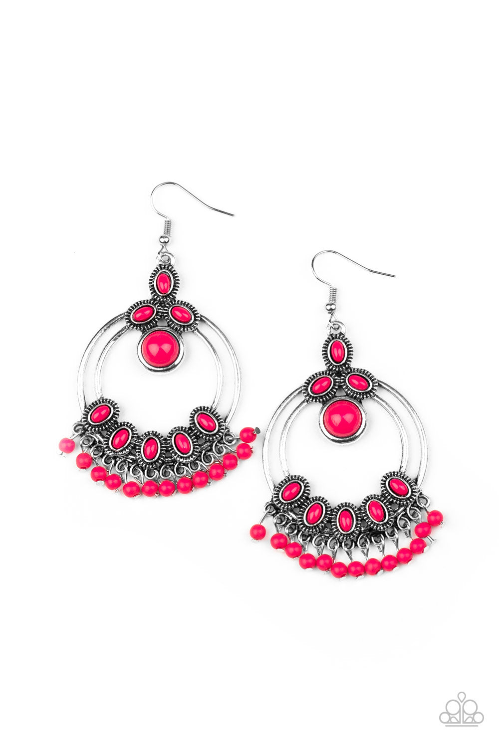 Paparazzi Palm Breeze - Pink Earrings online at AainaasTreasureBox #P5WH-PKXX-185XX