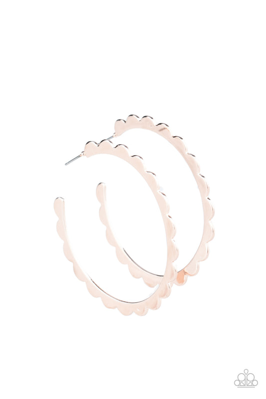Radiant Ridges - Rose Gold Earring Paparazzi Accessories