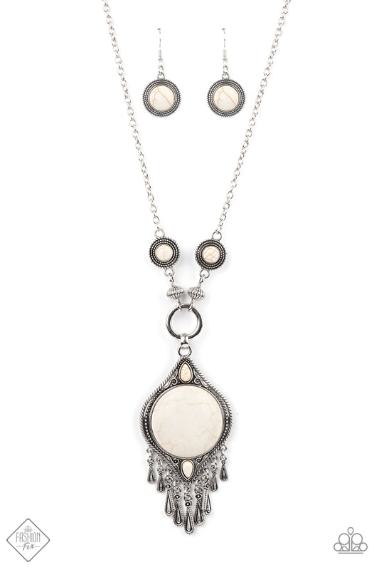 Majestic Mountaineer White Necklace Paparazzi Accessories Fashion Fix