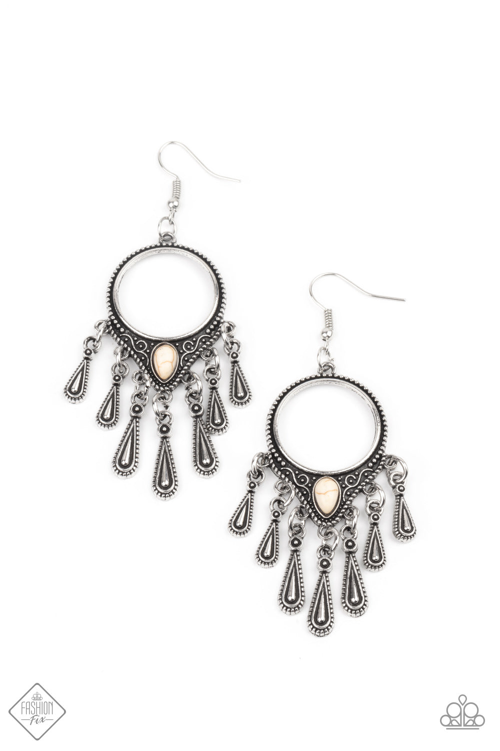 Paparazzi Earring ~ Ranger Rhythm - White Earring Fashion Fix January 2021
