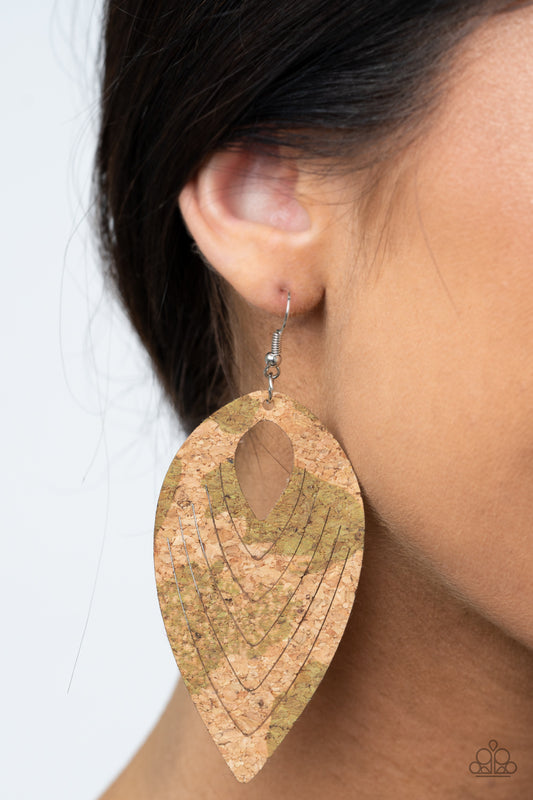 Cork Cabana Olive Green Earring Paparazzi $5 Jewelry. Affordable Fashion Jewelry. Subscribe & Save