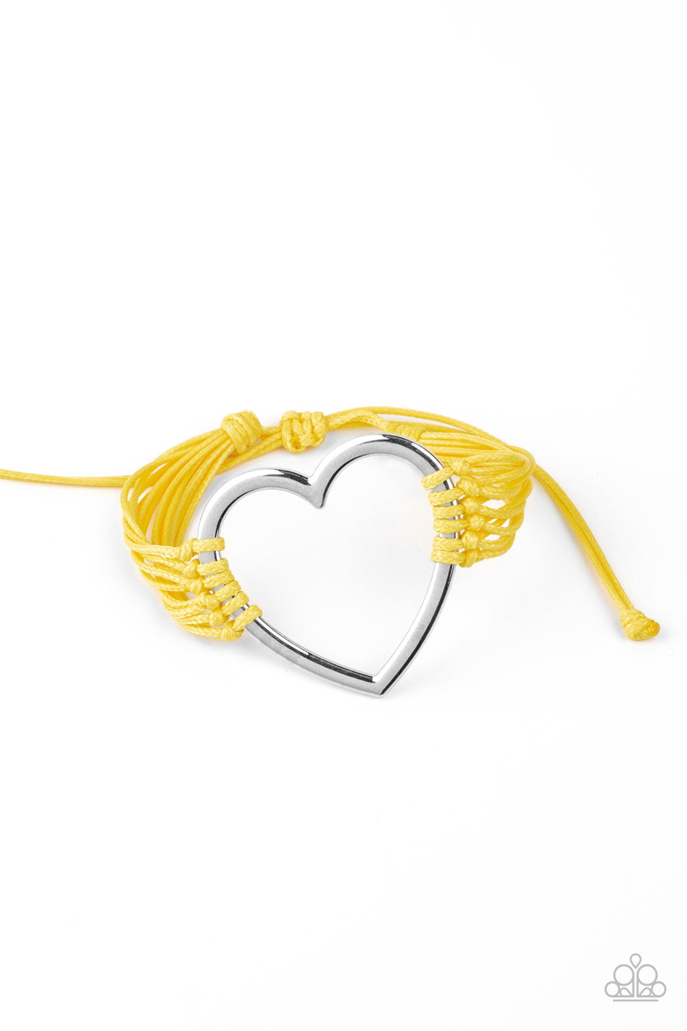 Paparazzi Playing With My HEARTSTRINGS Yellow Bracelet