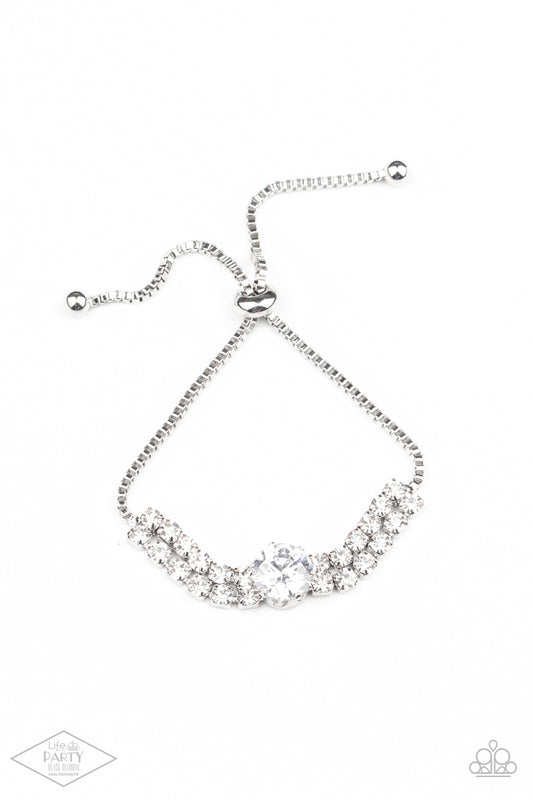 Gorgeously Glitzy White Bracelet Paparazzi Accessories $5 Jewelry. Get Free Shipping.