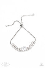 Load image into Gallery viewer, Gorgeously Glitzy White Bracelet Paparazzi Accessories $5 Jewelry. Get Free Shipping.
