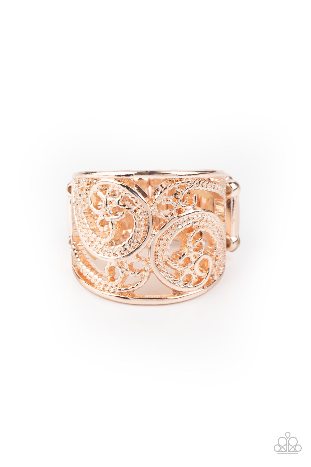 Turning The Tides Rose Gold Ring Paparazzi Accessories. #P4WH-GDRS-080XX. Subscribe & Save.