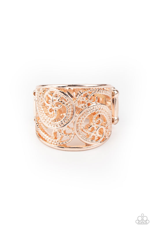 Turning The Tides Rose Gold Ring Paparazzi Accessories. #P4WH-GDRS-080XX. Subscribe & Save.