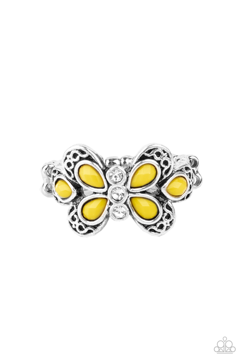 Paparazzi Ring ~ Boho Butterfly - Yellow Butterfly Ring