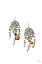 Load image into Gallery viewer, Paparazzi Earring ~ Desert Plains - White Feather Earring

