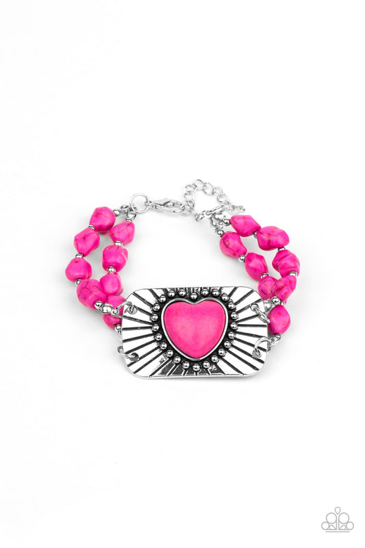 Paparazzi Sandstone Sweetheart Pink Bracelet. $5 Jewelry. Get Free Shipping.