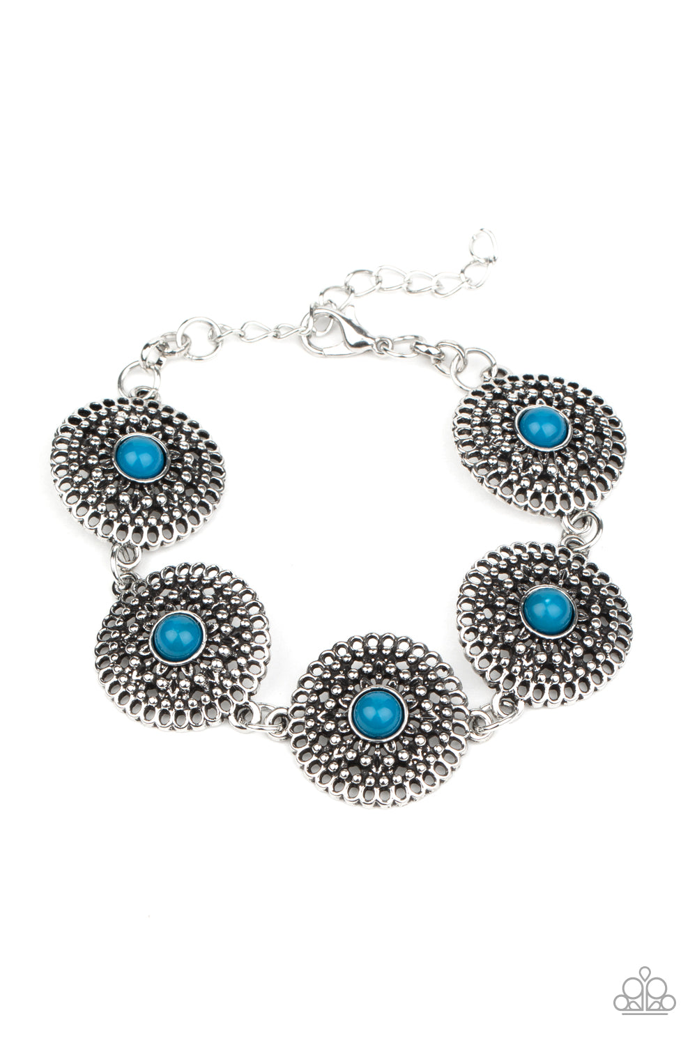 Paparazzi Mojave Mandalas Blue Bracelet. #P9WH-BLXX-236XX. Clasp Closure $5 Jewelry
