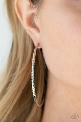Voluptuous Volume - Silver Earrings Paparazzi Accessories $5 Hoop #P5HO-SVXX-245XX