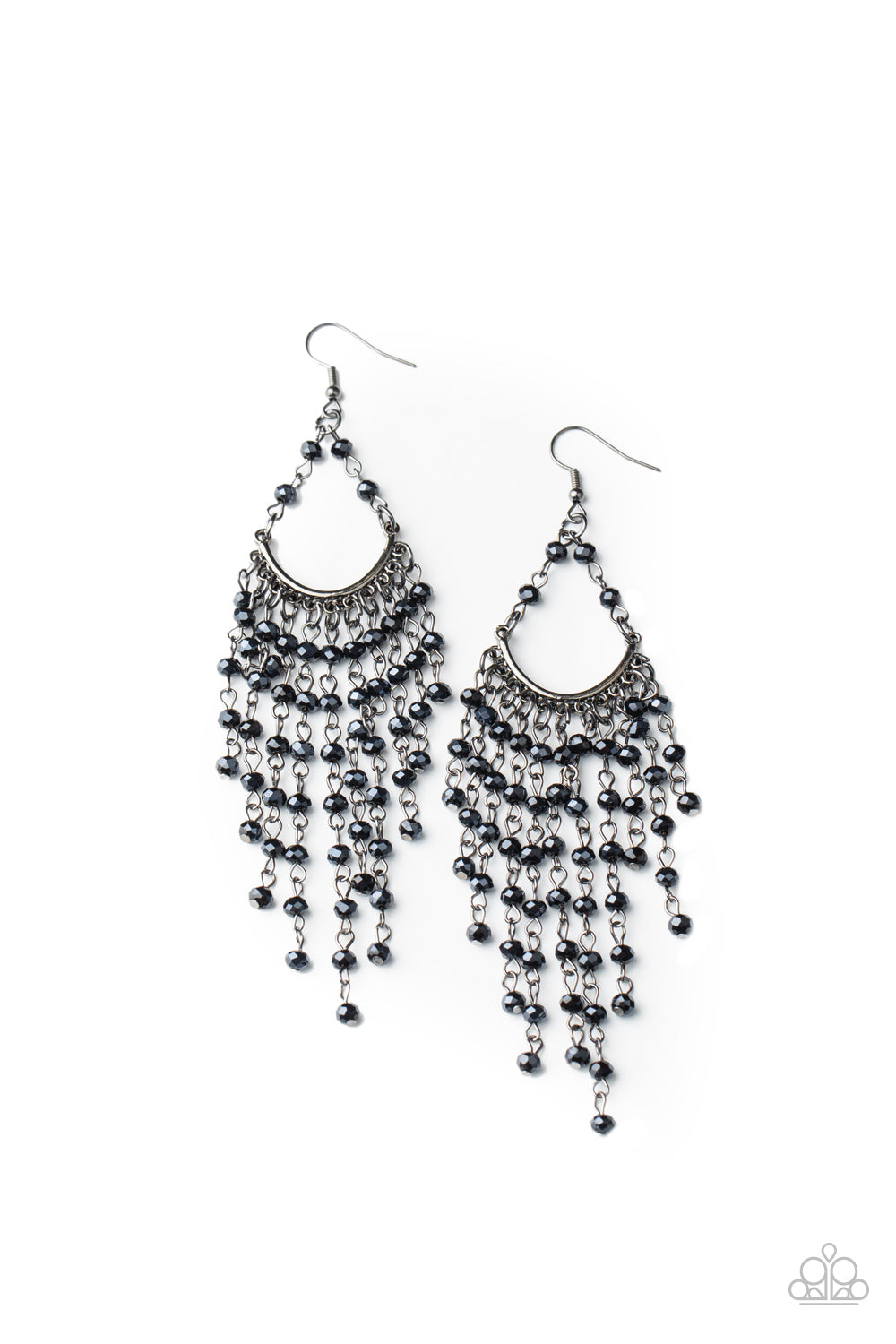 Paparazzi Metro Confetti Blue Earring. Subscribe & Save. Gunmetal fringe earrings. #P5ST-BLXX-024XX