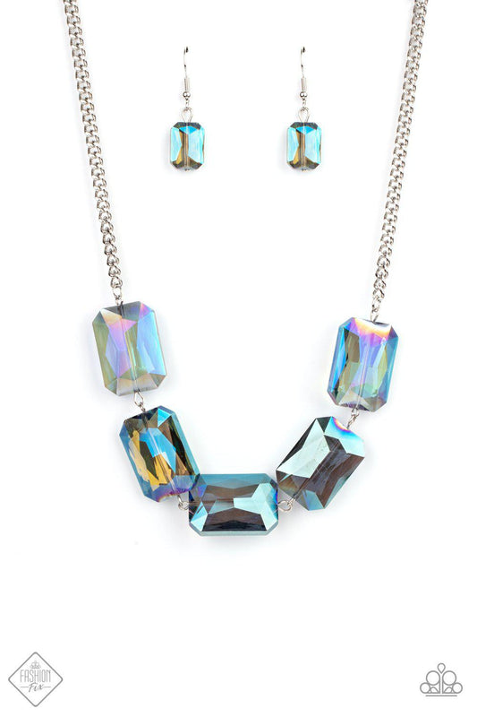 Paparazzi Heard It On The HEIR-Waves Blue Iridescent Necklace February 2021 Fashion Fix