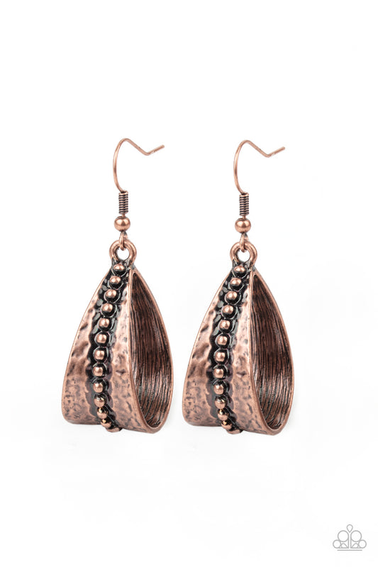 Paparazzi STIRRUP Some Trouble Copper Earrings. Free Shipping. Rustic. #P5SE-CPXX-071XX