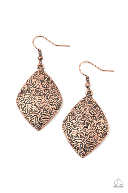 Paparazzi Flauntable Florals Copper Earrings