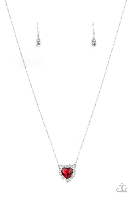 Out of the GLITTERY-ness of Your Heart Red Heart Necklace Paparazzi Accessories