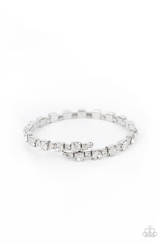 Photo Op - White Bracelet Paparazzi Accessories Coil Bracelet