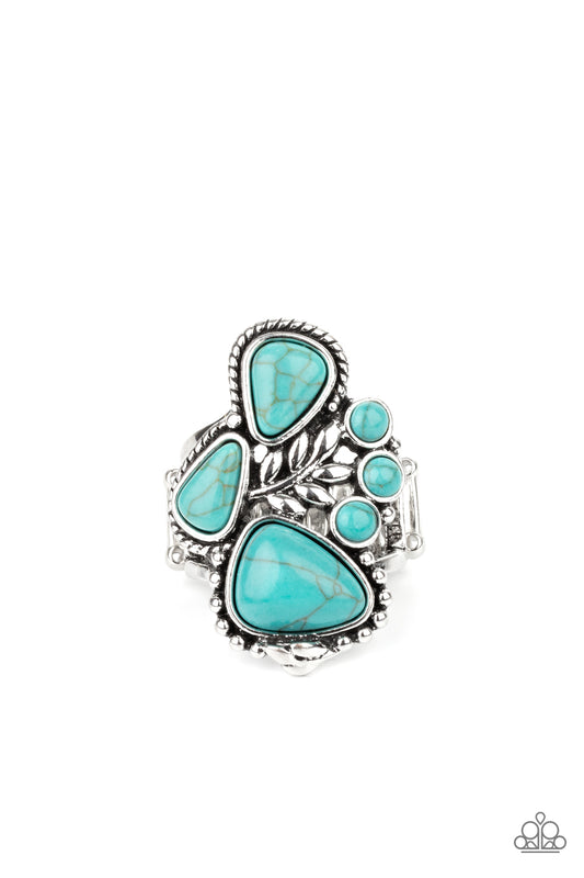 Paparazzi Ring ~ Mystical Mesa - Blue Turquoise Stone Ring