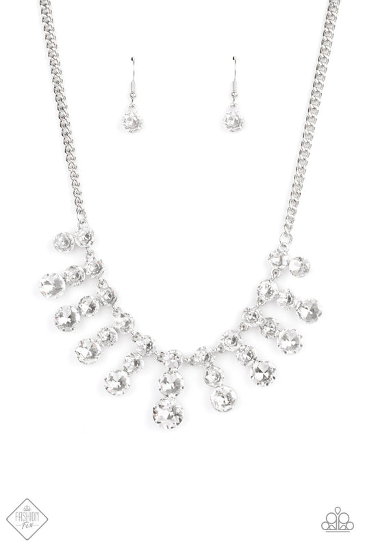 Paparazzi Celebrity Couture White Necklace. #P2RE-WTXX-532XU. Get Free Shipping.