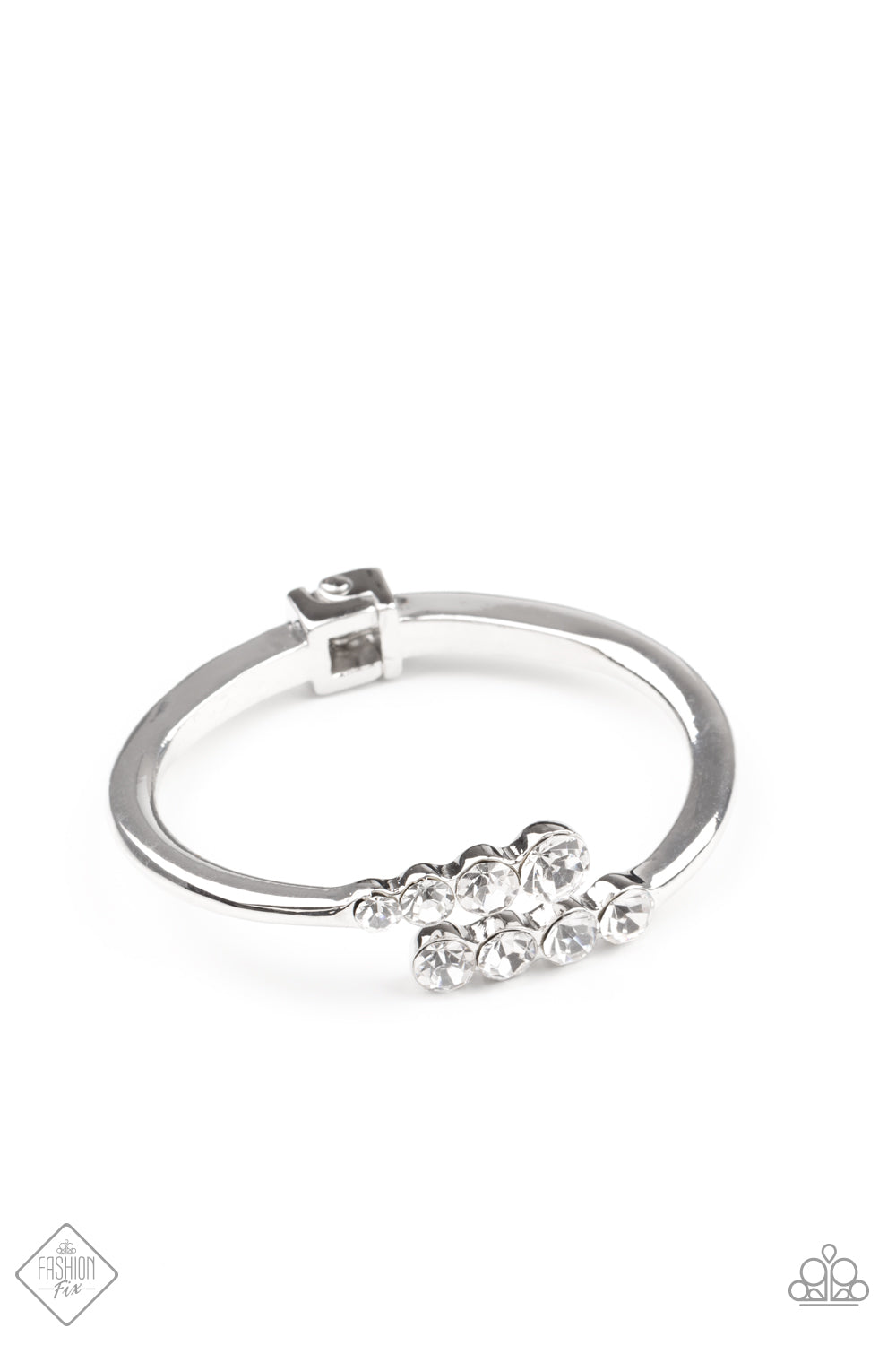 Paparazzi Defying Dazzle White Bracelet February 2021 Fashion Fix Exclusive