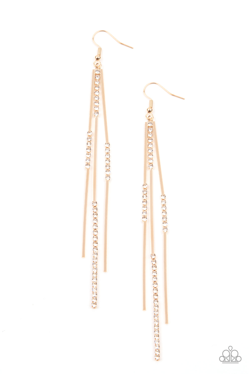 Paparazzi Earring ~ Dainty Dynamism - Gold