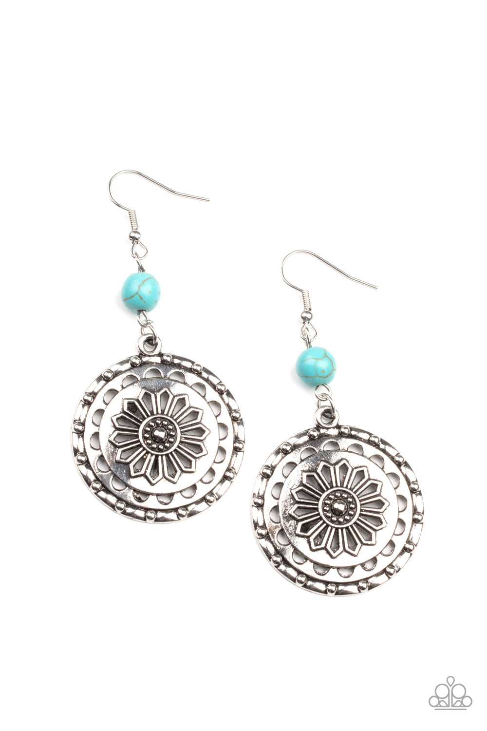 Paparazzi Flowering Frontiers - Blue Earrings online at AainaasTreasureBox #P5SE-BLXX-256XX