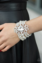 Load image into Gallery viewer, Paparazzi Rule The Room - White Bracelet Empower Me Pink Exclusive #P9RE-WTXX-415XX
