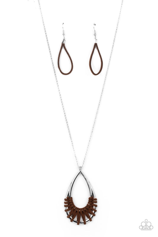 Paparazzi Homespun Artifact - Brown Long Necklace #P2SE-BNXX-185XX