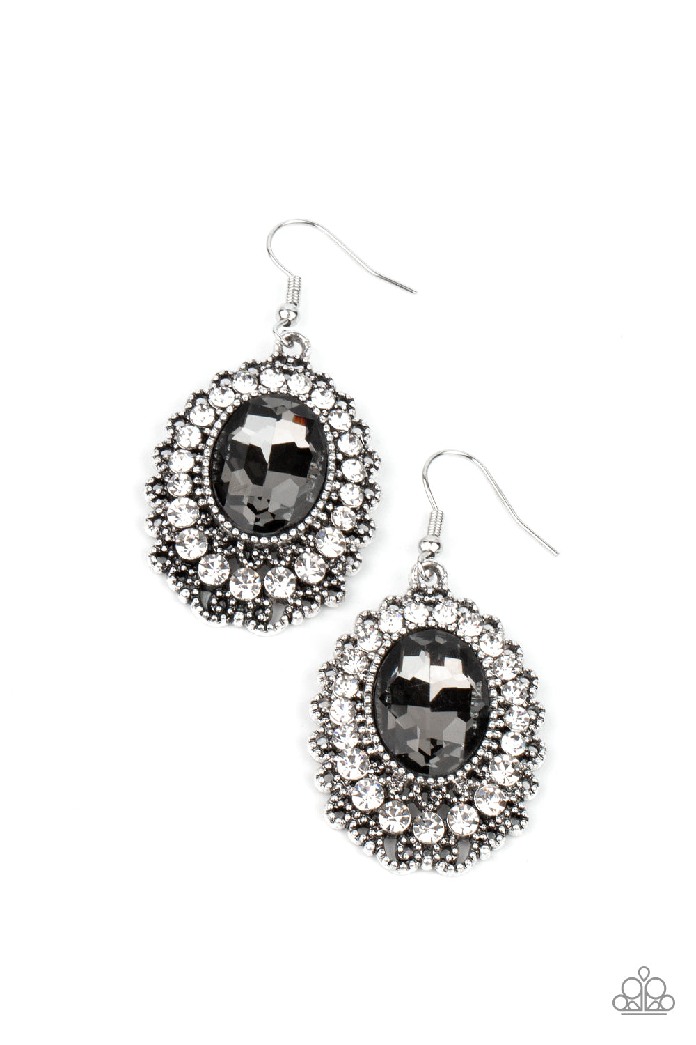 Glacial Gardens - Silver Earrings Paparazzi Accessories led and nickel free jewellery