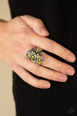 Paparazzi Ring ~ Bouquet Toss - Yellow Floral Ring