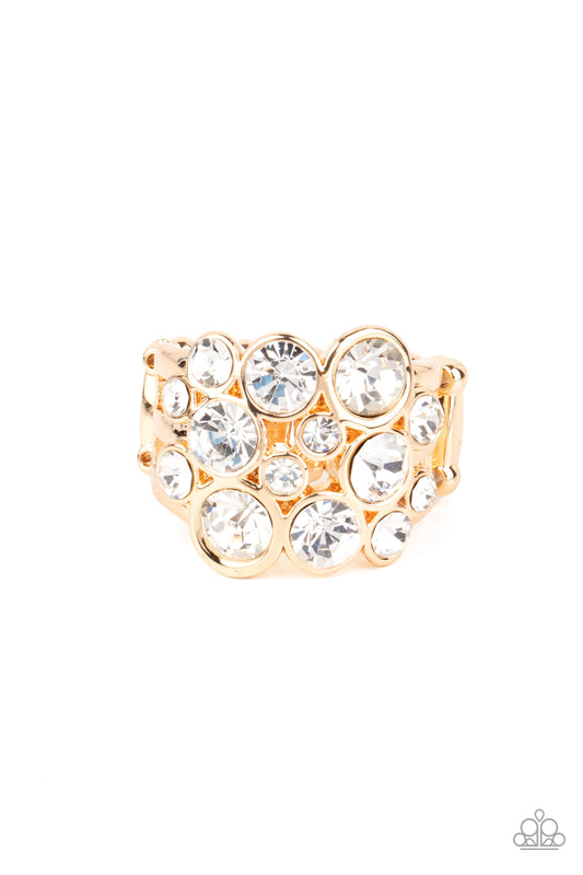 Paparazzi Ring ~ Bubbling Bravado - Gold Ring Fashion Fix