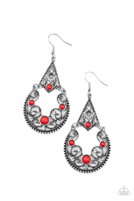 Paparazzi Bohemian Ball - Red Earrings #P5WH-RDXX-134XX Get Free Shipping & Returns!