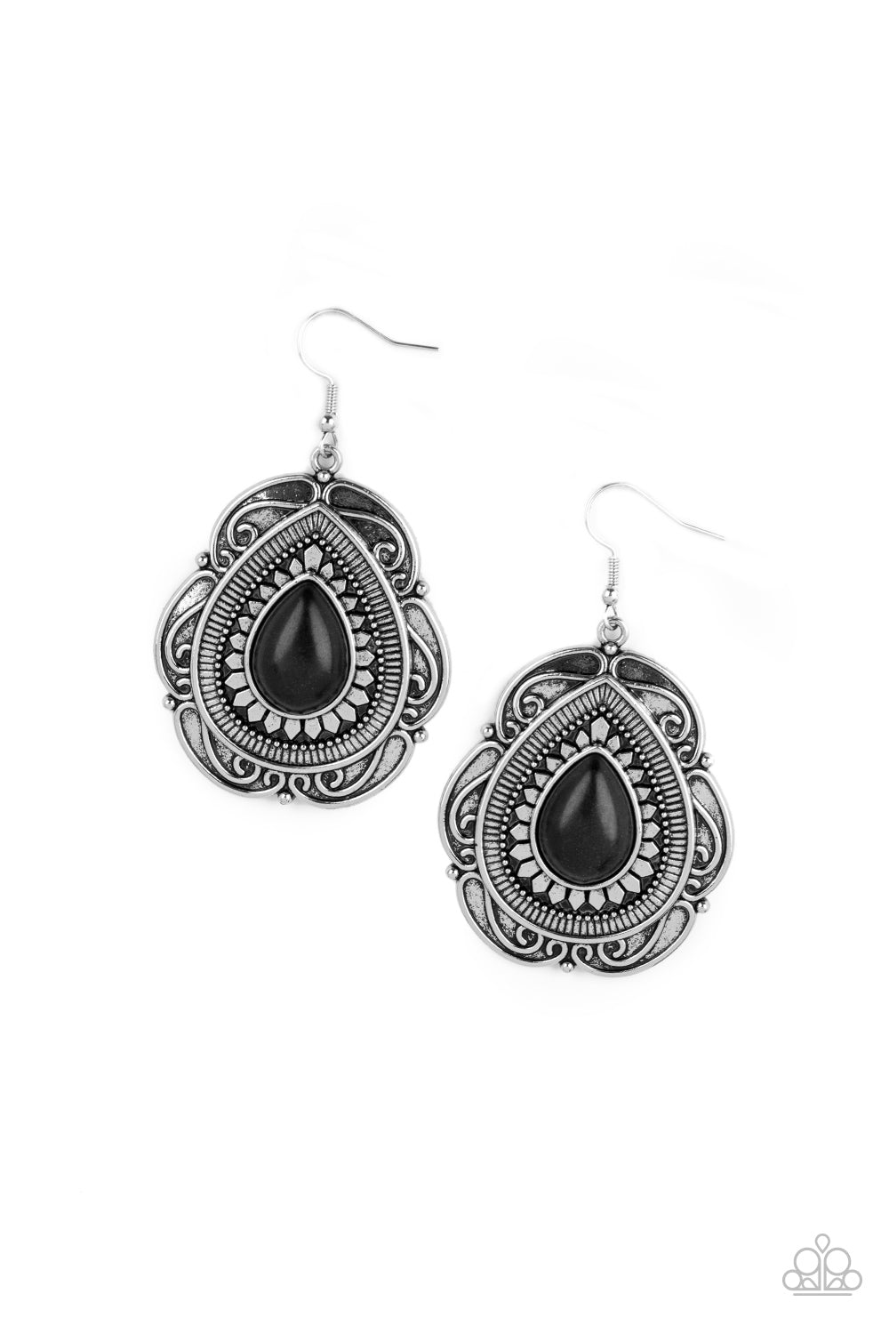 Paparazzi Southwestern Soul - Black Stone Earrings #P5SE-BKXX-227XX. Free Shipping & Returns!