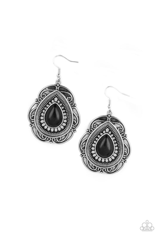 Paparazzi Southwestern Soul - Black Stone Earrings #P5SE-BKXX-227XX. Free Shipping & Returns!