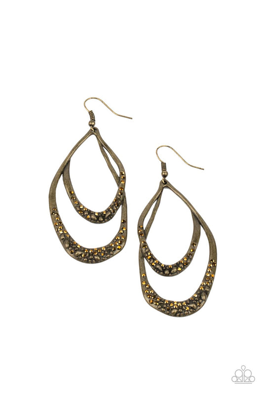 Paparazzi Earring ~ Beyond Your GLEAMS - Brass