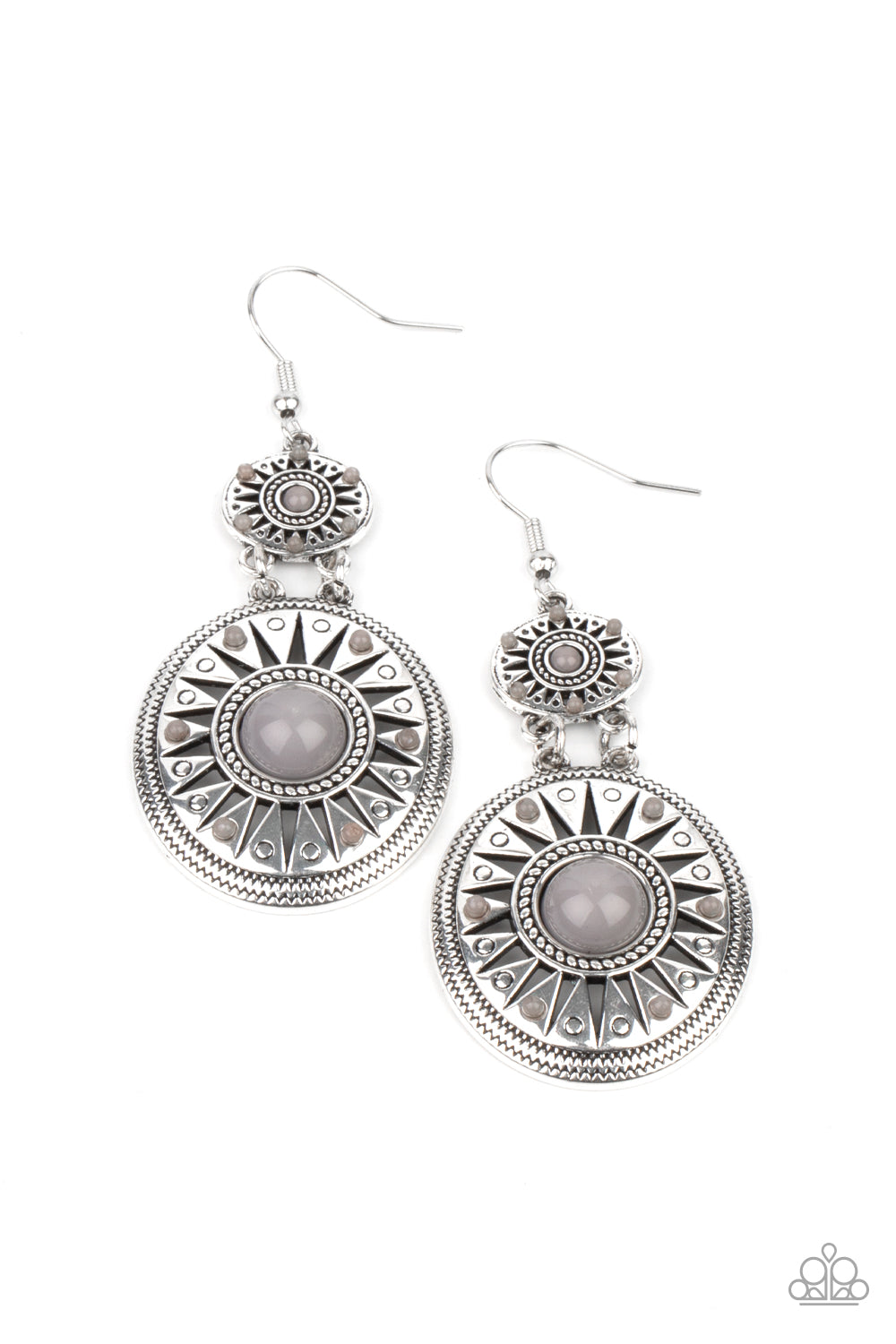 Paparazzi Earring ~ Temple of The Sun - Silver