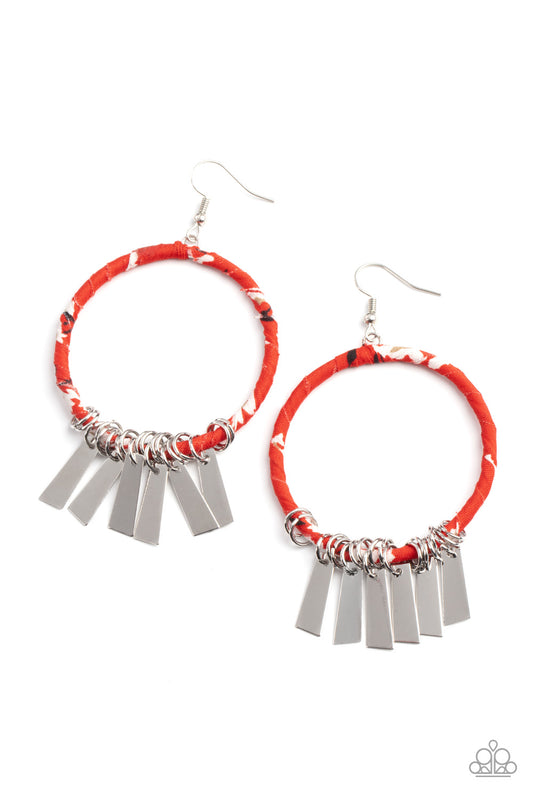 Garden Chimes - Red Earring Paparazzi Accessories