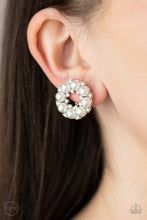 Load image into Gallery viewer, Paparazzi Roundabout Ritz White Clip-On Earrings. Get Free Shipping. #P5CO-WTXX-116XX
