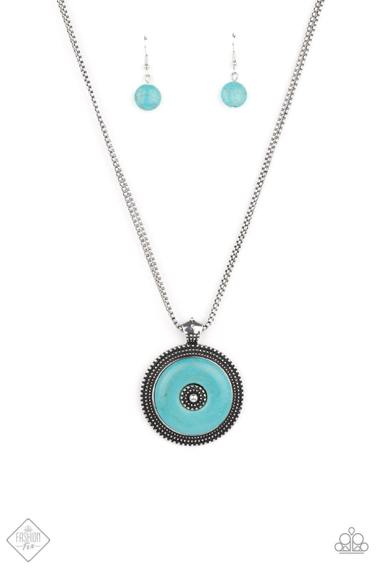 Paparazzi EPICENTER of Attention Blue Necklace Fashion Fix. #P2SE-BLXX-465ZW. Get Free Shipping!