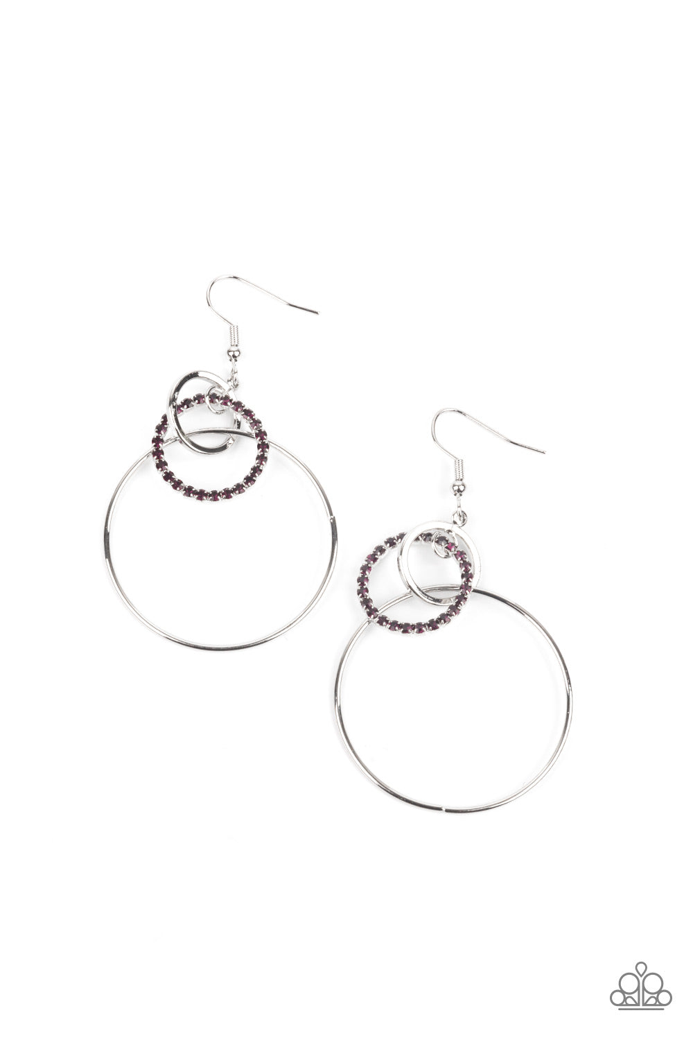 In An Orderly Fashion Purple Earring Paparazzi Accessories. Subscribe & Save! #P5RE-PRXX-155XX
