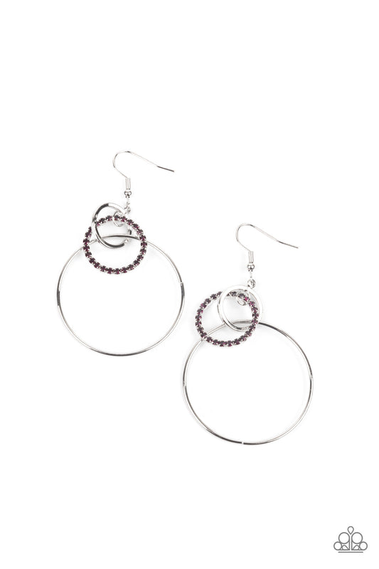 In An Orderly Fashion Purple Earring Paparazzi Accessories. Subscribe & Save! #P5RE-PRXX-155XX