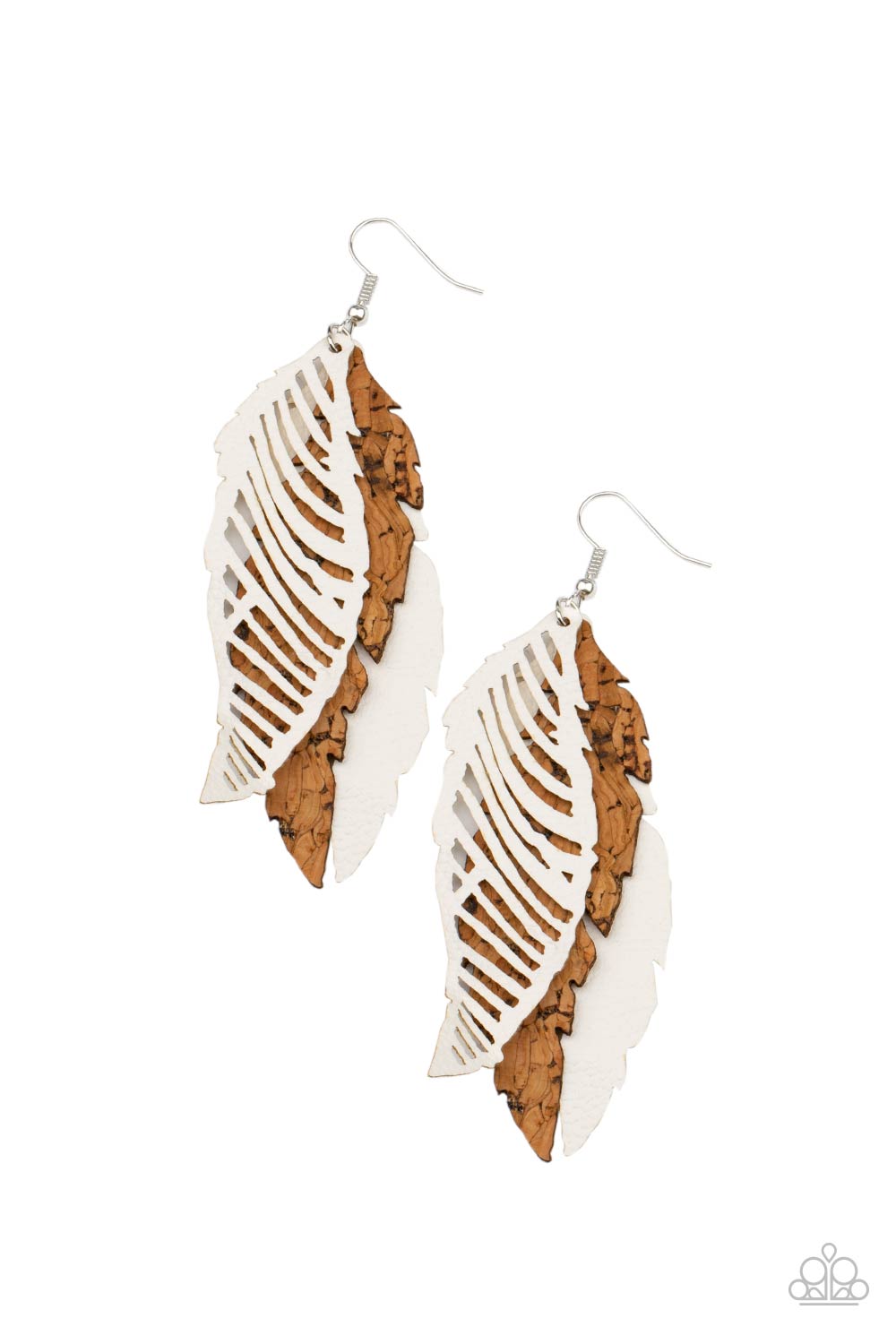 WINGING Off The Hook White Earring Paparazzi Accessories. #P5ST-WTXX-043XX. Subscribe & Save!