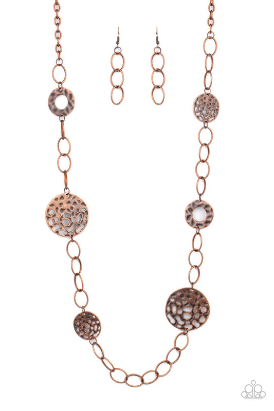 Paparazzi HOLEY Relic Copper Necklace. Get Free Shipping. #P2IN-CPXX-140XX