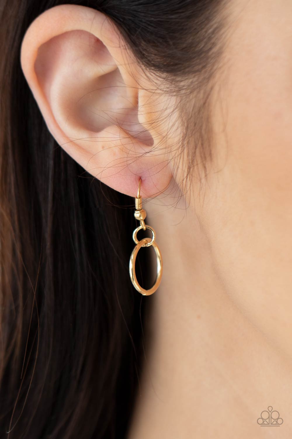 RING to Reason Gold Necklace Paparazzi $5 Jewelry. Black Cord and Gold Ring $5 Necklace with earring